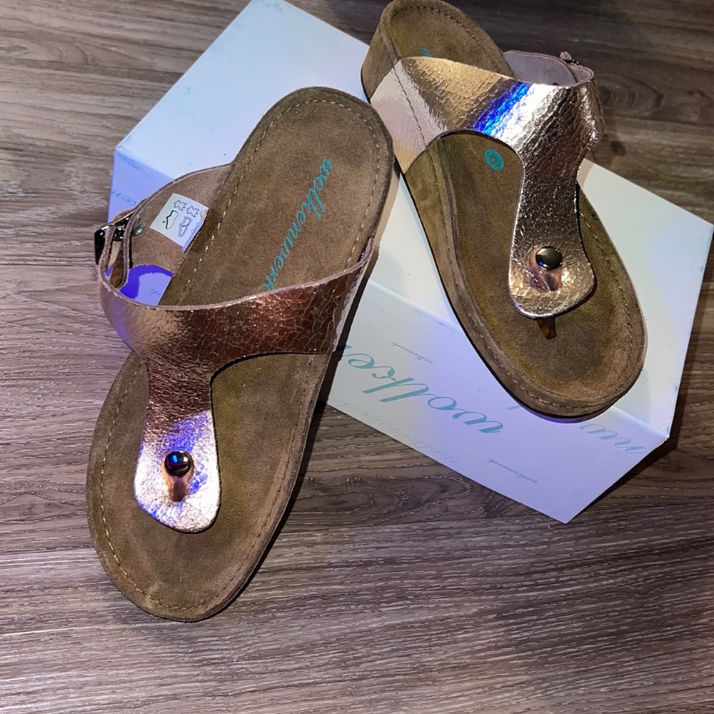 Wolkenwerk Thong Allegra Leather Upper Memory Foam Sandal Size 6